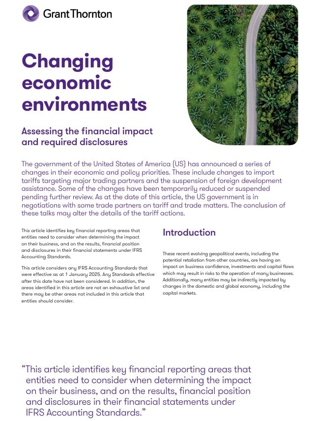 Changing economic environments