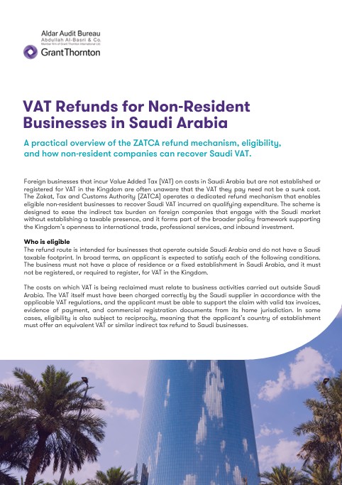 VAT Refunds for Non-Resident Businesses in Saudi Arabia