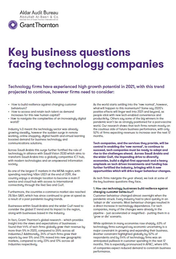 Business questions facing technology companies